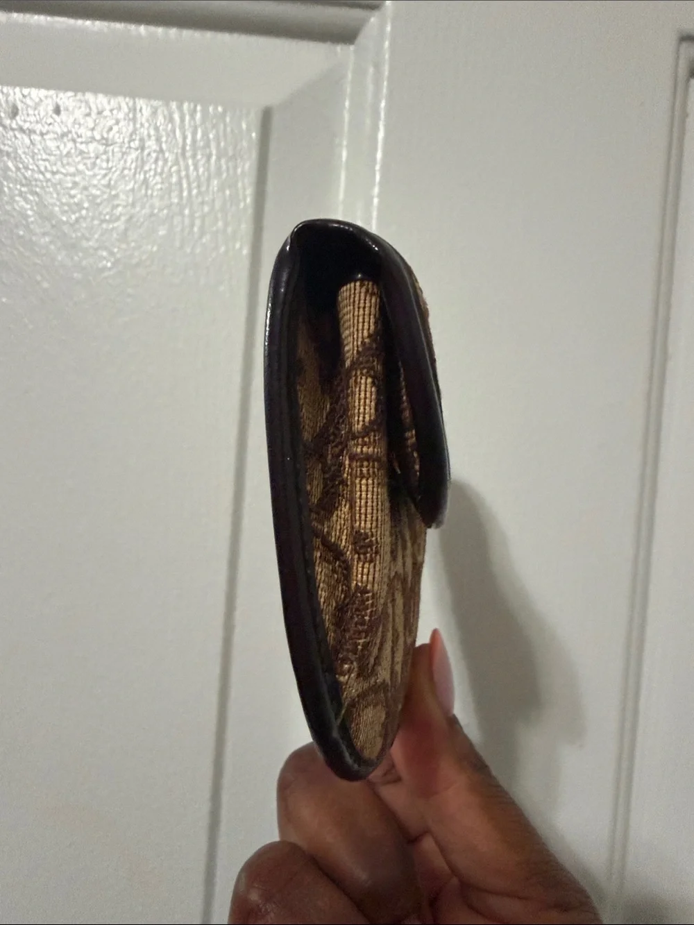 Dior Brown Monogram Foldover Coin Pouch